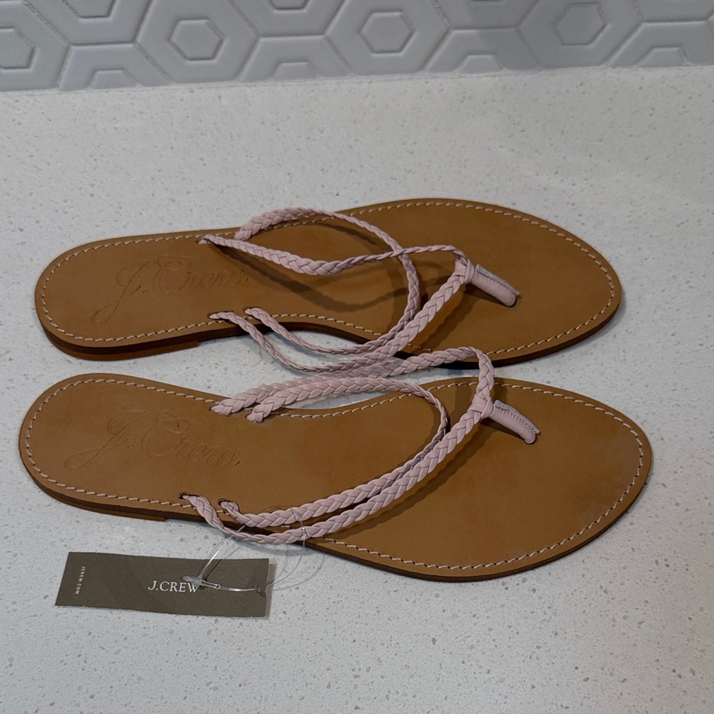 J. Crew Light Pink Braided Sandals. Made in Italy